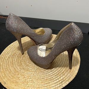 Forever21 Glitter Shimmer Sparkling Platform Heel Size 10